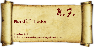 Moré Fedor névjegykártya